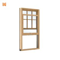Fenêtre coulissante verticale en bois WANJIA, design moderne, fenêtre en aluminium plaqué bois, fenêtre en bois et aluminium pour la maison
