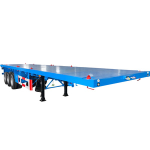 2024 xuất khẩu 3 trục 20ft 40ft container Giao thông vận tải 60-100tons giường phẳng phẳng xe tải Trailer bán - Product Image 1