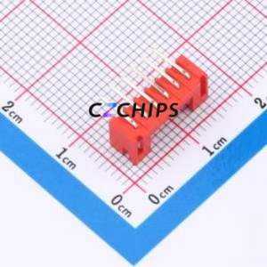 W2001100-6PR2123 Wire-to-Board Pin Header Bent Lead Through Hole,P=2mm Connector 1x6P 2mm Right Angle Insert PH - Product Image 2