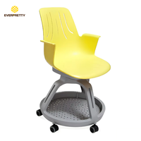 Chaise d'étude pivotante en plastique moderne et personnalisable pour étudiants, mobilier universitaire, chaise mobile pour salle de formation