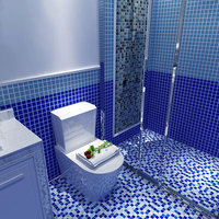 Mosaicos de Vidrio Cuadrados Modernos de 25x25x4mm, Diseño de Parqué Transparente Iridiscente para Paredes de Hotel