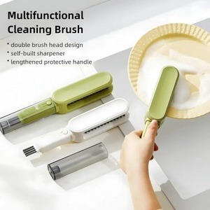 Cepillo de limpieza de cuchillos 4 en 1, 2 colores, cepillo de doble cara, utensilios de cocina, palillos, tenedores, cepillo de limpieza, herramientas para afilar cuchillos, 1 ud. - Product Image 4