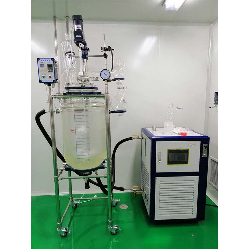 Лабораторный химический реактор с покрытием, двухслойный стеклянный реактор с мешалкой, 10 л, 20 л, 50 л, 100 л, 150 л, 200 л