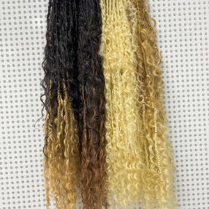 Anna 100% cabello humano rizado trenzado Locs rastas <span class=keywords><strong>con</strong></span> extensiones de Locs hechas a mano completas rizadas <span class=keywords><strong>con</strong></span> muchos colores disponibles - Product Image 3