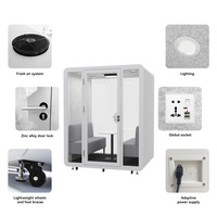 Cabine d'enregistrement téléphonique portable et silencieuse pour usage commercial, isolation acoustique pour enregistrement vocal en centre d'appels