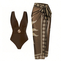 Ensemble bikini 2 pièces respirant en Spandex/Polyester solide français 2025 avec décolleté en V profond et décoration en cristal, marque QIQI