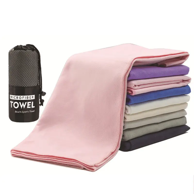 Custom Microfiber Double Sided Fleecy Quick Drying Sports Towel Logo Yoga Fitness Swimming Wipe Sweat Beach Bath Towel