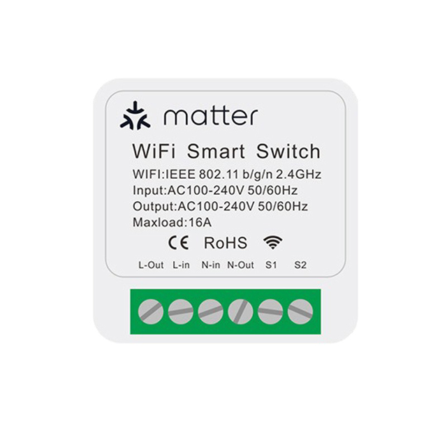 Wifi Smart Switch 16A Matter Light Switch Universal Breaker Smart Home Work with Homekit Alexa Google Assistant EWelink APP