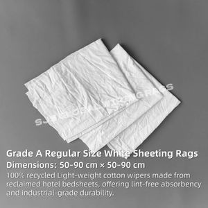 Trapos Industriales Blancos Sin Pelusa para Limpieza, 100% Algodón, Paños de Limpieza Industriales - Product Image 2