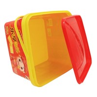 Vente en gros Emballage IML carré 600g récipient en plastique jetable pour biscuits et biscuits avec poignée