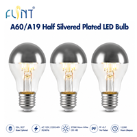 Ampoule LED plaquée argent semi-transparente de qualité supérieure A60 A19 E26 E27, ampoule décorative, lumière blanche chaude, lampe à filament LED, OEM ODM personnalisée