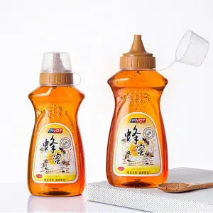 500g 800g1000g có thể ép chai với nắp lật cấp thực phẩm nhựa gói cho mật ong Syrup lỏng lật Top cap