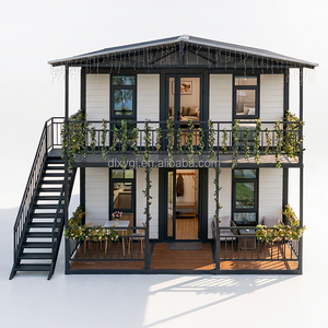 Maison conteneur de luxe pliable et extensible à 2 étages, <span class=keywords><strong>villa</strong></span> modulaire préfabriquée de 40 pieds, maison mobile empilable à double étage avec terrasse - Product Image 1