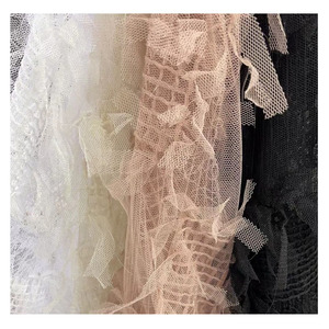 Encaje bordado 3D <span class=keywords><strong>tela</strong></span> <span class=keywords><strong>a</strong></span> <span class=keywords><strong>cuadros</strong></span> rendimiento vestido encaje 100% <span class=keywords><strong>tela</strong></span> de poliéster <span class=keywords><strong>tela</strong></span> de plumas bordadas para vestido - Product Image 6