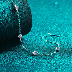 Pulsera de Tenis Unisex de Moissanita, Joyería Fina Sencilla, Plata de Ley 925 con Baño de Rodio, Regalo de Boda Moderno - Product Image 4