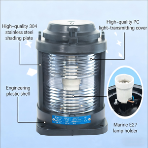 אור ניווט 12V עמיד למים אדום ירוק LED מנורת פונטון קדמית לסירה ימית לחומרה ימית - Product Image 4