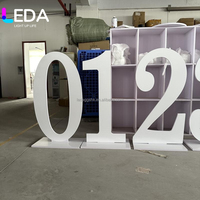 Lettres en miroir géantes personnalisées LEDA Factory, 3 pieds, 4 pieds, dorées, grandes lettres en miroir en PVC, support de lettres en marquise, grands chiffres pour anniversaire, à vendre