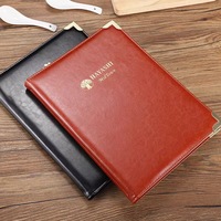 Grosir Pabrik 6 halaman 12 tampilan transparan PVC PU kulit tepi Restoran Menu penutup 8.5x11 inci buku Menu ukuran A4