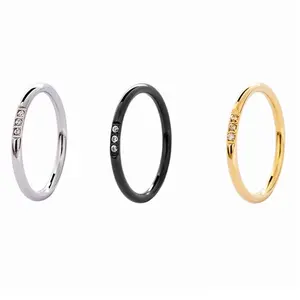 2024 New Popular Trendy Stainless Steel Rings Fashion Friendship Couple Rings Gift Simple Diamond Rings for Teen Girls