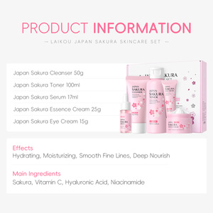 Hidratante Reduce las líneas finas Ilumina el tono de la piel Cuidado de la cara 5 piezas LAIKOU Japonés Sakura Cuidado DE LA PIEL Set - Product Image 5