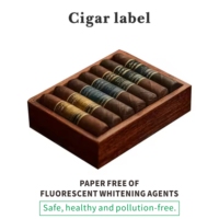 Étiquettes de bande de cigare personnalisées, gaufrage à chaud doré, découpe sur mesure, matériau papier écologique, autocollant vinyle, étiquettes de bague de cigare