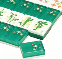 Mahjong en acrylique double couche de qualité supérieure, thème imprimé personnalisé, étiquette OEM prise en charge, ensemble de jeu de société pour 4 joueurs
