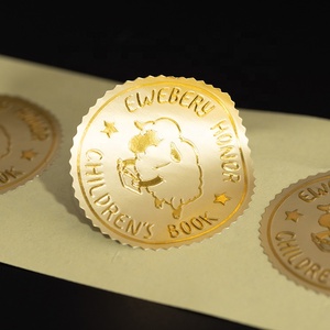 Adesivi per Bomboniere Personalizzati con <span class=keywords><strong>Logo</strong></span> in Lamina d'Oro Metallizzata e Rilievo, Adesivi di Ringraziamento - Product Image 2