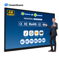 Pizarra Electrónica Interactiva Inteligente de 65/75/85 Pulgadas 4K LCD Intel Core I3/I5/I7 con 20-40 Puntos Táctiles, Cámara de 48MP, Android/Windows
