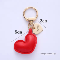 Gantungan Kunci Kulit PU Bentuk Hati Grosir, Gantungan Kunci Fashion, Hiasan Tas, Liontin Hati Peach, Gantungan Kunci Mobil Lucu, Aksesoris Gantungan Kunci