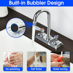 Grifo para Fregadero de Barra para Cocina, Grifo Comercial de 4 Pulgadas para Montaje en Cubierta Central para Lavandería, Baño, Grifo para Fregadero de Preparación - Product Image 5