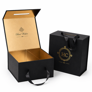 Matte Black Foldable <b>Magnetic</b> <b>Gift</b> <b>Box</b> for Handbag Packaging Custom Printed Rigid Paper Luxury Packaging <b>Box</b> - Product Image 1