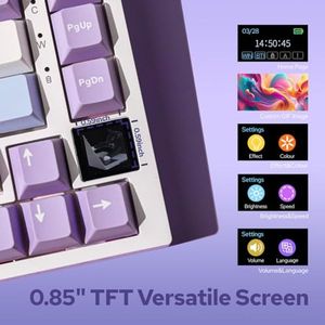 Teclado Mecánico Inalámbrico OEM ODM AK820 Pro 75 con Pantalla Inteligente TFT, Perilla, Montaje Gasket, Teclado Gaming BT2.4GHz USB-C con Cable - Product Image 3