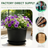Pot de fleurs en plastique PP épaissi, design minimaliste, durable, avec trou de drainage, 5,33 L, pour la maison, le bureau, le jardin