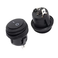 Interrupteur à bascule rond marche/arrêt à encastrer sur panneau, avec bornes à fourche pour appareils électriques