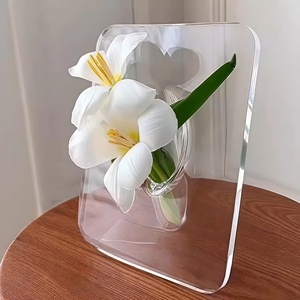 Wholesale Modern <b>Acrylic</b> Photo <b>Frame</b> Vase Hydroponic Decorative Flower for Home Office Decor - Product Image 6