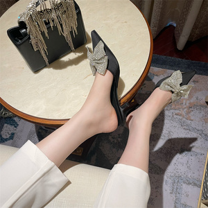 Women's 2025 Spring High Heel Sandals Bowknot Design Breathable Fashion Trend Stiletto Heels - Product Image 3