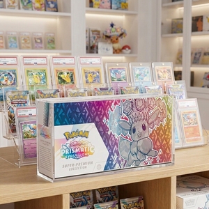 Terastal <strong>Crystal</strong> Prismatic Evolutions SPC Acrylic <strong>Display</strong> <strong>Case</strong> 99% UV Protection Diamond Polish Magnetic Lid Protector Eevee TCG - Product Image 2