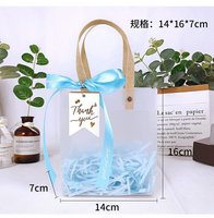 Logo personnalisé clair Transparent étanche Festival paquet cadeau PP poignée en plastique sacs cadeaux de mariage pour les invités