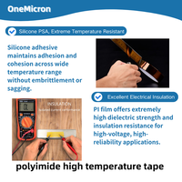 Ruban en polyimide 0,03 mm pour soudure, masquage électronique, isolation, résistant à la chaleur, performance élevée, retrait propre, faible adhérence, -269~260°C