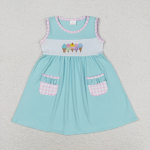 New Infant Toddler Girls Summer <b>Clothes</b> Ice Cream Cone Embroidery Shorts Set Bubble Romper Dress Cute Baby Outfits - Product Image 4