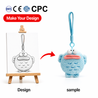 Porte-clés en peluche personnalisé sur mesure, jouets en peluche doux avec logo personnalisé, porte-clés en coton animaux marins, mascotte en gros