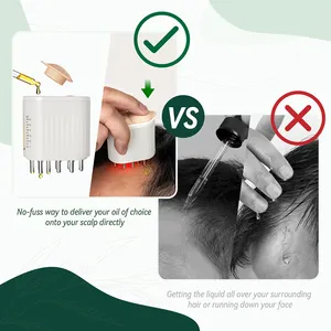 Aplicador de óleo de cabelo elétrico, conjunto de massagem para couro cabeludo e crescimento do cabelo, conjunto anti-perda de cabelo