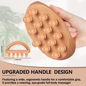 Brosse de massage en bois anti-cellulite à fonctions de drainage lymphatique et de stimulation des points de pression pour le remodelage corporel du ventre - Vente chaude - Guangdong - Product Image 6