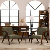 Fauteuil individuel de style Mid-century moderne avec dossier en bois massif, confortable pour les longues sessions – Styles américains Wabi-sabi pour bureau/chambre