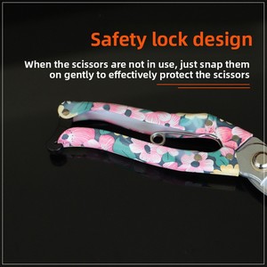Sécateur industriel <span class=keywords><strong>rose</strong></span> imprimé incurvé sécateur de jardin multifonctionnel antidérapant pour la taille des fleurs de pépinière produit en PVC - Product Image 5