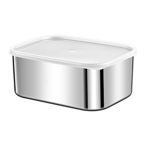 316 Stainless Steel Food Storage <b>Container</b> Rectangle Clip On Lid Microwave Safe Travel Lunch <b>Box</b> - Product Image 1
