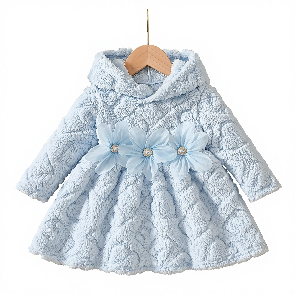 Velvet Baby Dresses - Knee-Length Long Sleeve Girls Velvet Baby Dresses - Knee-Length Long Sleeve Girls