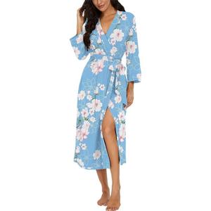 Vintage Luxury Extra <strong>Thick</strong> Breathable <strong>Dressing</strong> <strong>Gowns</strong> Spring Ethnic Thermal Anti-static Unisex Women's Kimono Robe Long Sleeve - Product Image 3