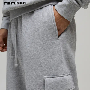 Men'S Fashion Techwear Trousers Autumn Eco Friendly 100% <b>Organic</b> Cotton Moisture Wicking Fabric Elastic Waist Side Pockets - Product Image 2