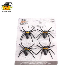 Decoración de Halloween Araña Negra Fankasi, 4 Piezas de Plástico, Accesorios para Interiores, para Fiestas, Bares, Escape Rooms, Bromas Terroríficas - Product Image 3